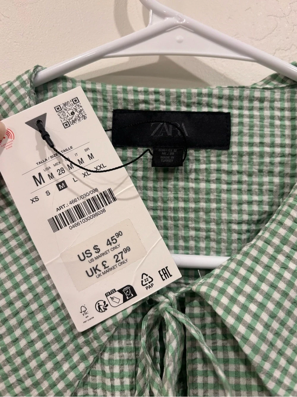 Zara cropped gingham
